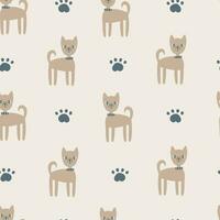 Pastel dog seamless pattern vector