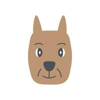 Cartoon dog brown head vector
