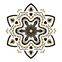 Mandala black and gold colors vector