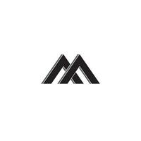 Letter M or Triangles logo or icon design vector