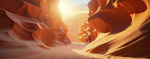 antelope canyon in arizona - background travel concept, Generative AI photo