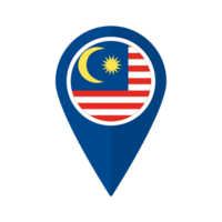 drapeau de Malaisie drapeau sur carte localiser icône isolé bleu Couleur png