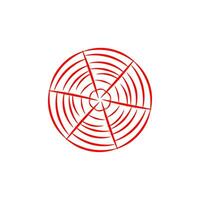 a red and white circle with a spiral in it vector