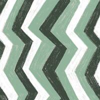 Hand drawn seamless zigzag pattern. Painted with chalk green, white and gray texture with grunge effect. Vertical geometric broken stripes, polylines. vector