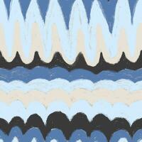 Hand drawn wavy pattern. Different blue, beige and dark gray horizontal waves. Painted with pastel abstract geometric texture vector