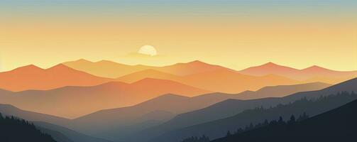 Mountain landscape at sunset, Generative AI photo