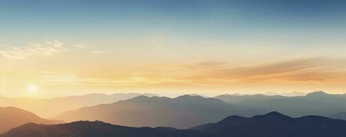 montaña paisaje a atardecer, generativo ai foto