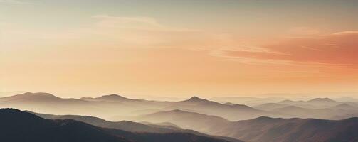 montaña paisaje a atardecer, generativo ai foto