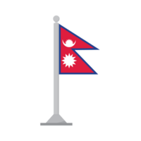 Flag of Nepal on flagpole isolated png