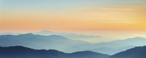 montaña paisaje a atardecer, generativo ai foto