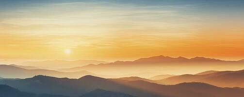 montaña paisaje a atardecer, generativo ai foto