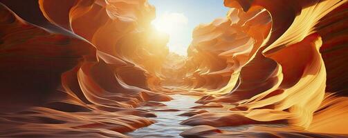 antelope canyon in arizona - background travel concept, Generative AI photo