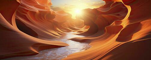 antelope canyon in arizona - background travel concept, Generative AI photo