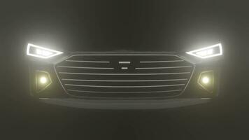 Car headlight blinking in Dark. Sports car Headlight. Car Front View video