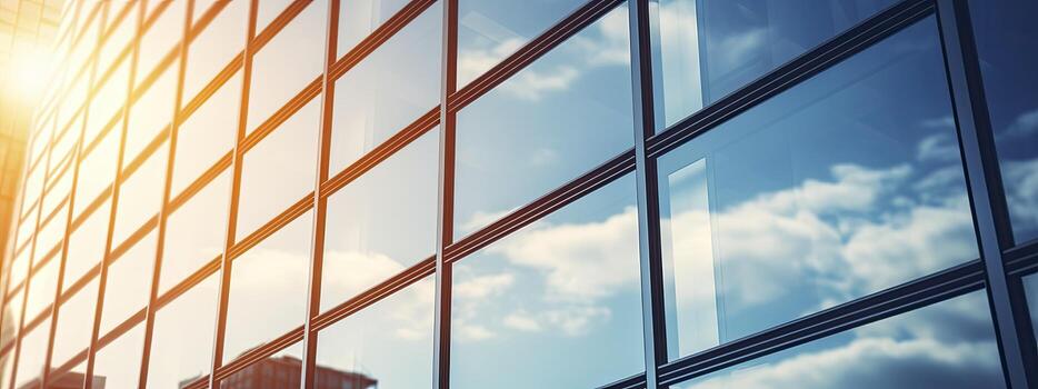 Architecture and construction rendering, Reflective business office building, Generative AI photo