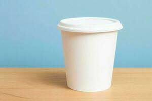 AI generated coffee paper cup mockup. AI Generative Pro Photo