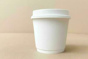 AI generated coffee paper cup mockup. AI Generative Pro Photo