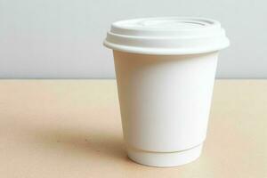 AI generated coffee paper cup mockup. AI Generative Pro Photo
