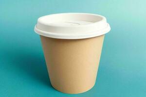 AI generated coffee paper cup mockup. AI Generative Pro Photo