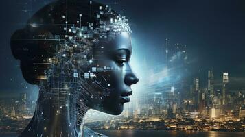 World economic with ai, Generative AI photo