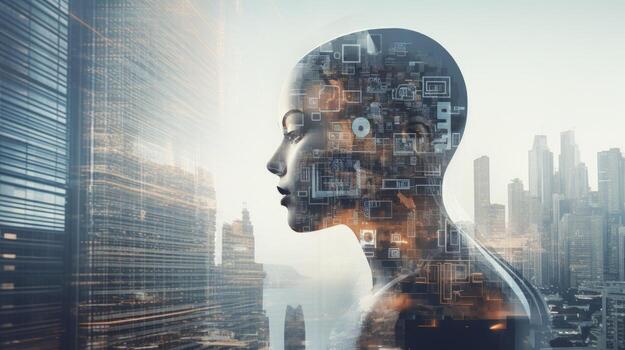 World economic with ai, Generative AI photo