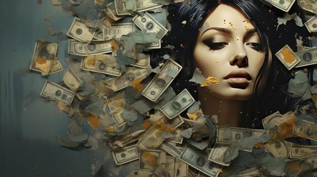 Dollas collage style, Generative AI photo