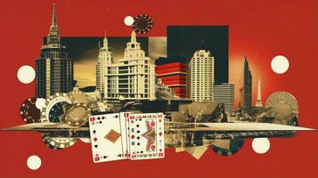 Casino collage style, Generative AI photo