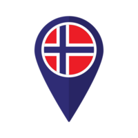 Flag of Norway flag on map pinpoint icon isolated blue color png