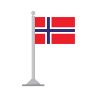 bandeira do Noruega em mastro de bandeira isolado png