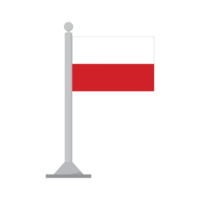 Flag of Poland on flagpole isolated png