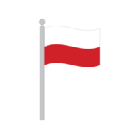 Flag of Poland on flagpole isolated png