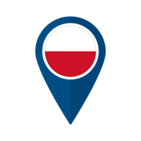 Flag of Poland flag on map pinpoint icon isolated blue color png