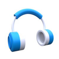 unique 3d render cute blue earphones icon.Trendy and modern in 3d style. png