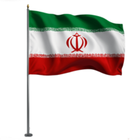 AI Generative waving Iran flag on transparent background PNG image