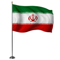 AI Generative waving Iran flag on transparent background PNG image