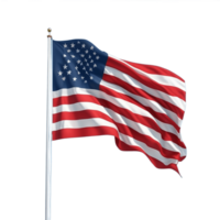 AI Generative waving American flag on transparent background PNG image