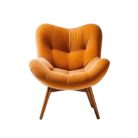 AI generated leather armchair isolated on transparent background PNG image