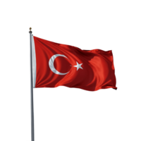 AI Generative waving Turkey flag on transparent background PNG image