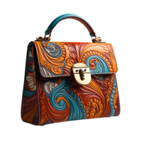 AI generated beautiful leather bag for women on transparent background PNG image