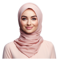 AI generated portrait of a woman in a veil , hijab , on transparent background PNG image