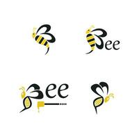 Bee Icon And Symbol Vector Template Illustration