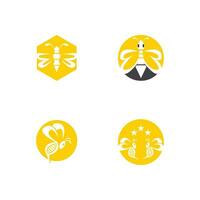 Bee Icon And Symbol Vector Template Illustration