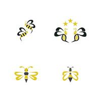 Bee Icon And Symbol Vector Template Illustration