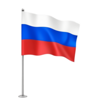 AI Generative waving Russian flag on transparent background PNG image