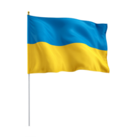 AI Generative waving Ukraine flag on transparent background PNG image