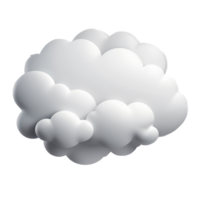 AI Generative cloud 3D icon on transparent background PNG image