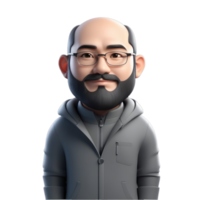 ai generativo hombre con Gafas de sol 3d en transparente antecedentes png
