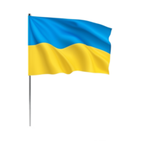 AI Generative waving Ukraine flag on transparent background PNG image
