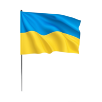 AI Generative waving Ukraine flag on transparent background PNG image