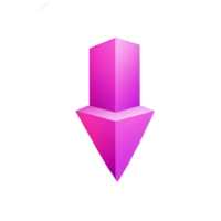 ai generativ 3d Grafik von ein Pfeil Symbol Symbol auf transparent Hintergrund png Bild